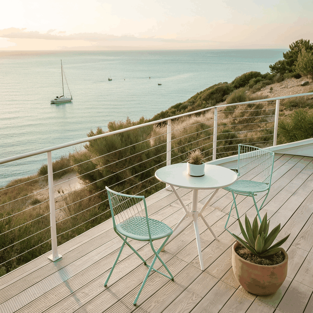 Instagram photo of azure sea from private terrace